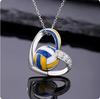 Summer Sports Volleyball Heart Pendant Necklace - Trendy European & American Fashion Choker for All Genders
