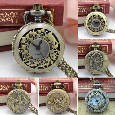 Vintage Steampunk Retro Design kapesní hodinky Quartz přívěsek náhrdelník dárek