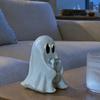 Compact Ghost Statues Halloween Figurine with Drinks, Resin Statue, Cute Spooky Desktop Durable Holiday Ornaments Ornament for Party Tabletop