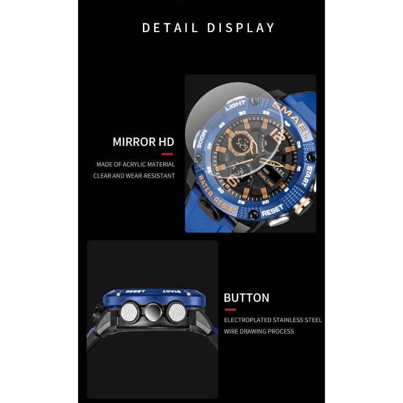 SMAEL Casual All-in-one Student Digital Sports Watch Dual Display Glow-in-the-dark Waterproof Electronic Watch