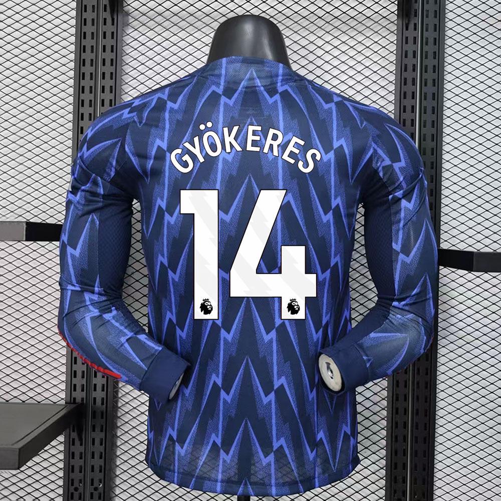 

Arsenal Away Long Sleeve Jersey 25/26: Saka, Odegaard, Rice Edition with Number Print L