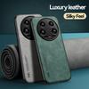 Luxury Magnetic Car Holder Leather Phone Case For Xiaomi 14 Ultra Silicone Protect Back Cover