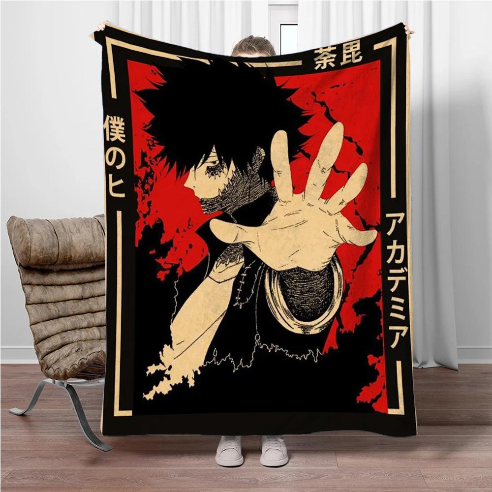 Vintage M-My-Hero-Academia 3D Printed Flannel Blanket Living Room Sofa Bed Camping Picnic Warm Blanket Holiday Gifts