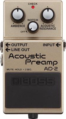 BOSS Pedale Effetti Compatto Preamp Acustico per Chitarra Acustica AD-2 Chitarra/Elettrica