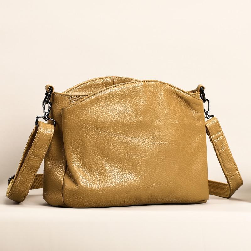Genuine Leather Women's Crossbody Bag Fashion All-in-one Korean Shoulder Bag High Appearance Level Texture Soft Leather Small Bag