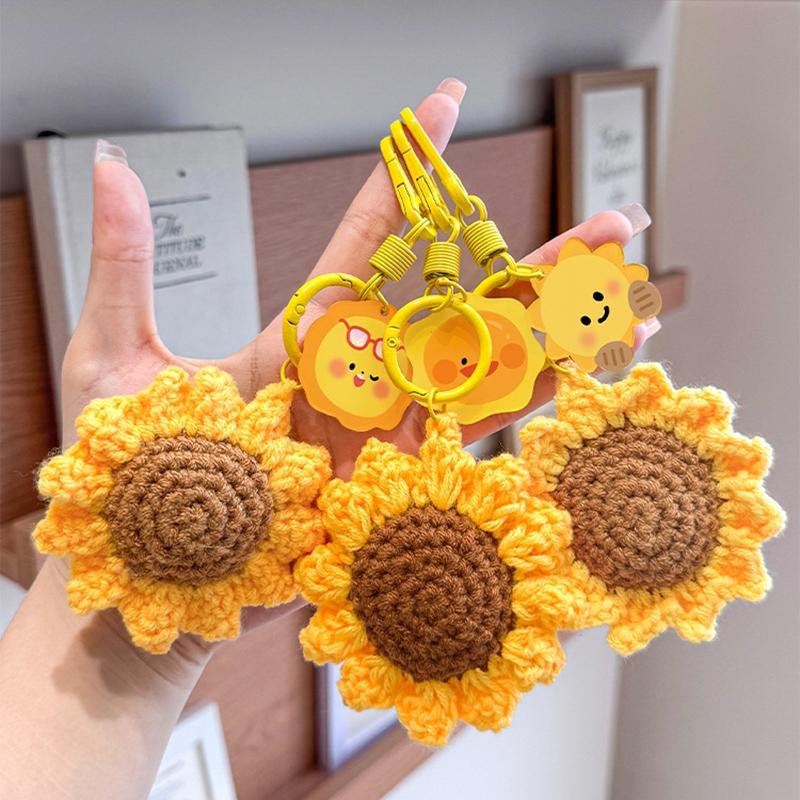 Sunflower Keychain Bag Charms Hanging Ornament for Backpack Bag Decorations Keyring Party Gift Graduation Gifts