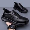 Anti-slip Fashion Running Shoes for Men Solid Color Fashion Casual Leather Sneakers Man Spring Autumn New Designer Shoes Male