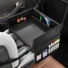 Kids Travel Tray PU Leather Activity Table | Carseat Lap Desk Organizer With Tablet Holder Stand, Snack Cup Child Laptop Bed
