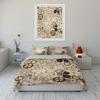 Vintage Clockwork Design Bedding Duvet Cover Set Duvet Cover Pillowcases  (1*Duvet Cover 2*Pillowcases, without duvet insert)