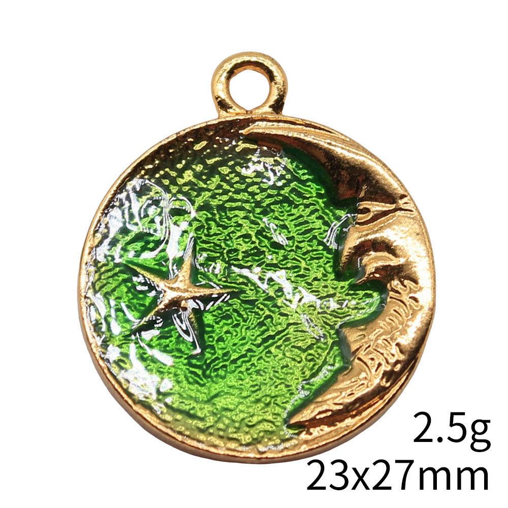 Mother's Day Charms For Nails Pentagram Moon Enamel Charms Pendant Art Supplies Pendant Accessories