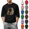 Men'S Round Neck Three-Quarters Sleeve Top Casual Fashion T-Shirt