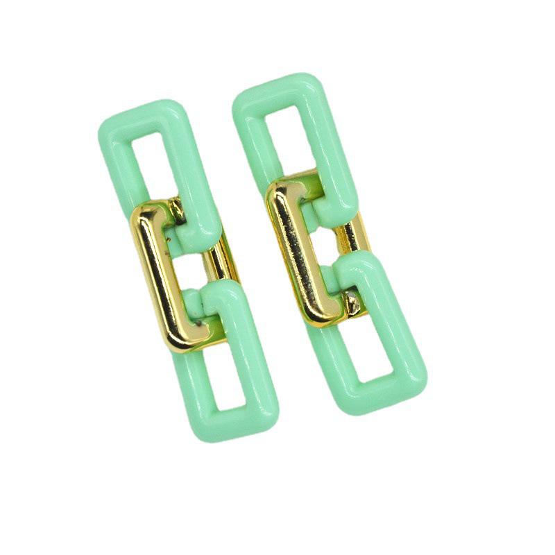 Retro Candy Color Patchwork Geometric Dangle Earrings
