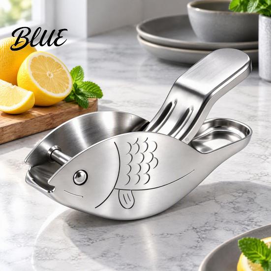 Lightweight Squeezer for Travel 2Pcs Fish Shape Lemon Squeezer Stainless Steel Manual Citrus Juicer Portable Hand Press Limes Oranges Cocktails,