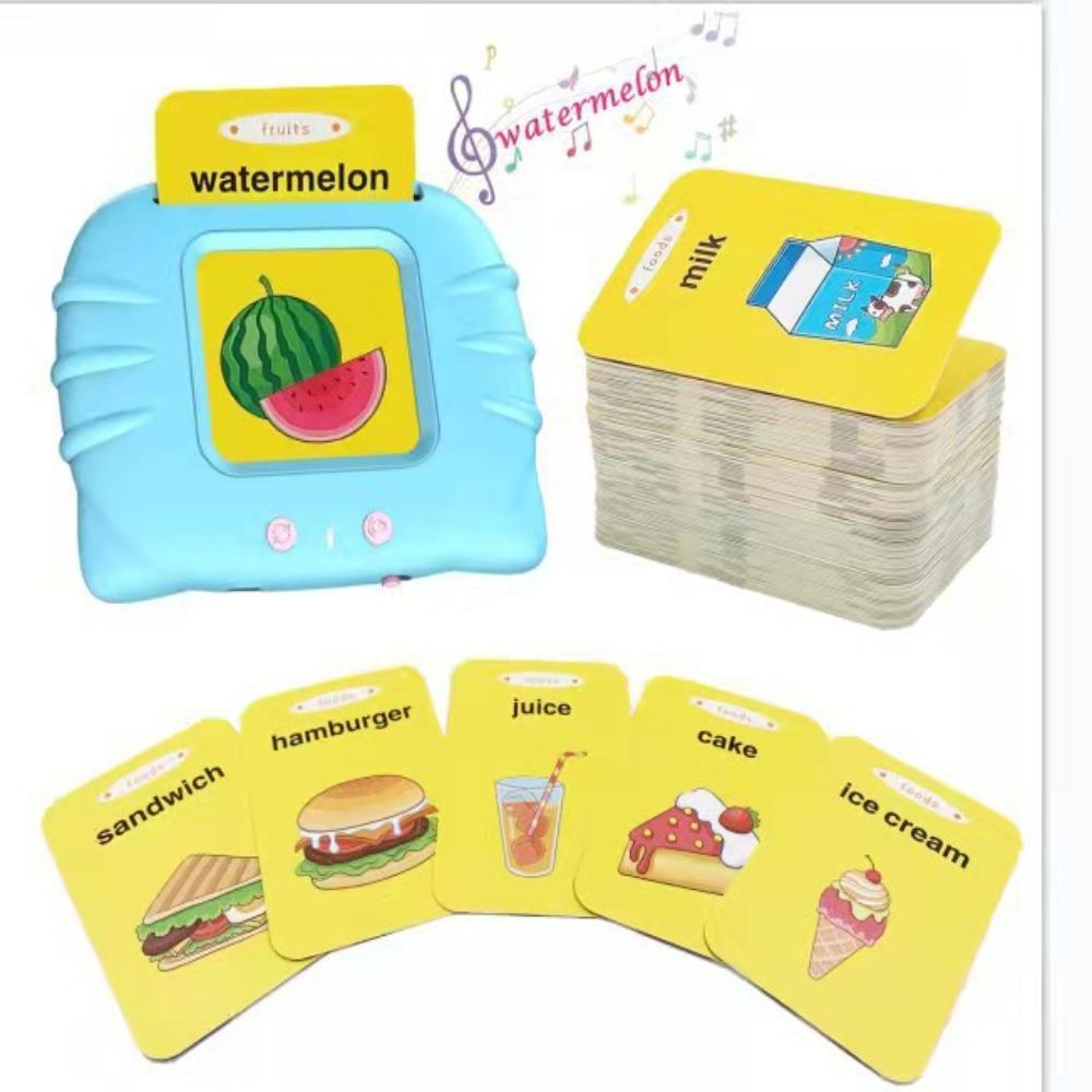 

224 Cards Children s Sensory Educational Device with Music Montessori Style Early Education Sound Card Pocket Size синій