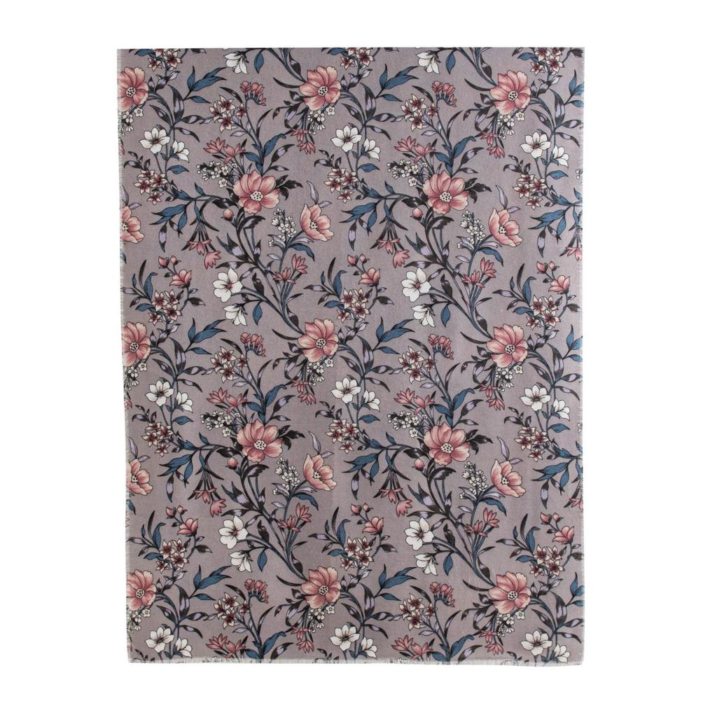 Autumn and Winter Chinese Style Retro Camellia Imitation Cashmere Printed Scarf Women's Neck Protector Cold Scarf Elegant Light Luxury Shawl