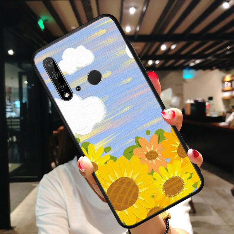Hand Painted Flower Sceneary Phone Case For Huawei P50 Pro P30 P40 Lite P40Pro P20 Lite P10 Plus Mate 20 Pro Mate20 X