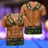 Maglietta Fantasia Muscoli Finti 3D Nuova Stampa Torso Muscoloso Hawaiano Floreale Tropicale Bikini Uomo Donna Halloween Top Casual
