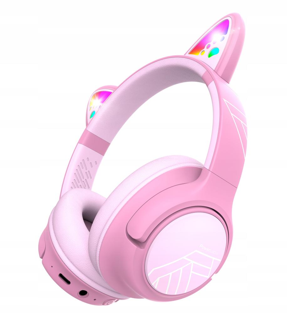 PowerLocus Bobo CAT Wireless LED AUX Headphones for Kids