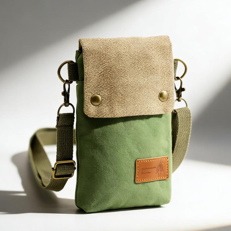 Women's Canvas Crossbody Phone Bag Color Block Triple Layer for Stylish Mobility