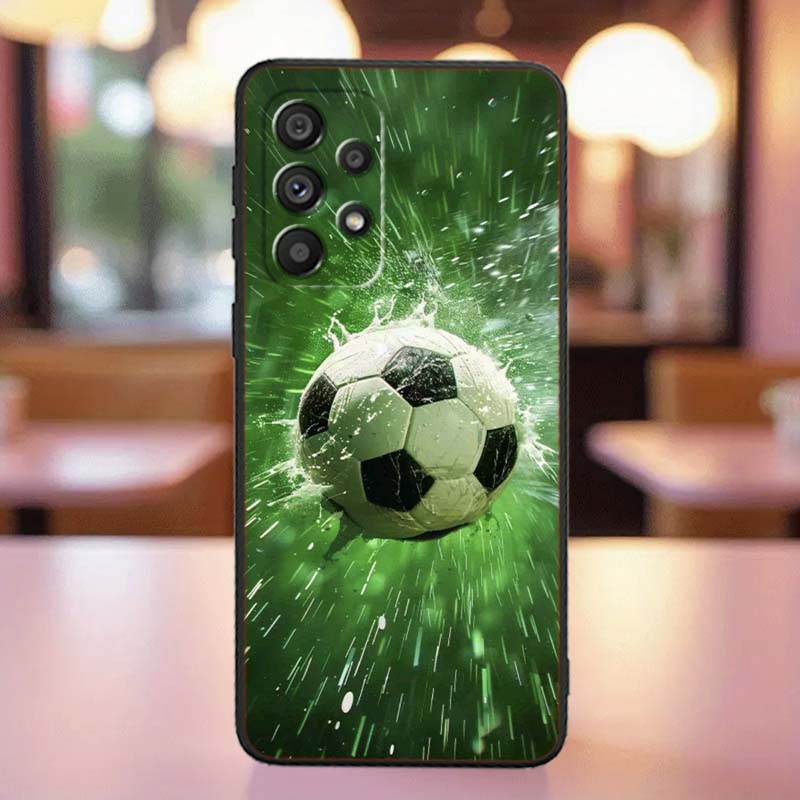 Anime Football Design Phone Case For Samsung A41 A35 A34 A33 A32 A25 A24 A23 A21s A06 A05 A04 A03 Note 10 20 Ultra 5G Black