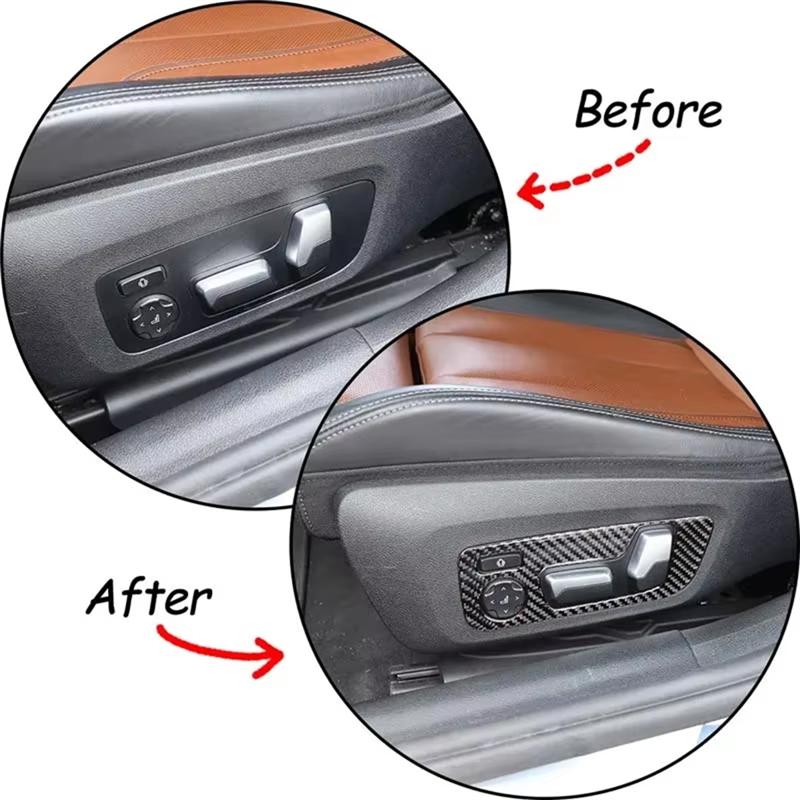 ABLZ-Carbon Fiber Trim Sticker Cover For BMW 8 Series G14 G15 G16 - Car Seat Adjusting Switch Panel Accessories