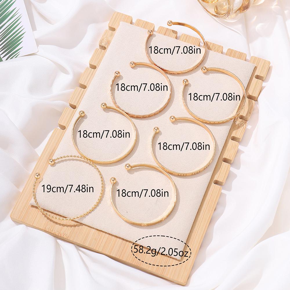 7PCS Women's Zircon Set, Women's Fashion Leisure Bracelet Set, Suitable for Daily Wear, On Holiday Gift for Friends