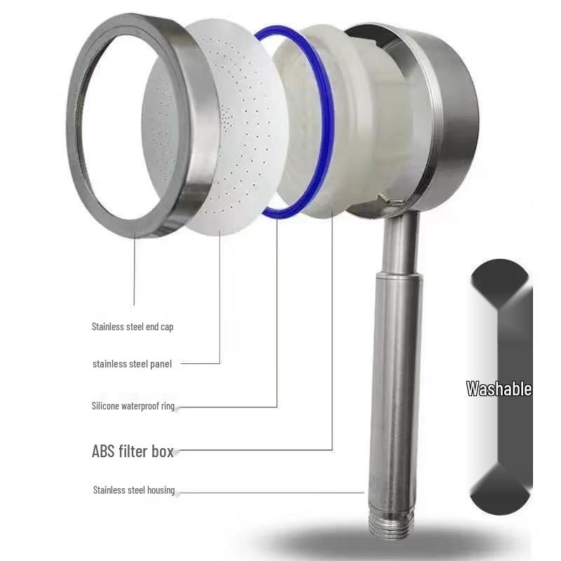304 Stainless Steel Handheld Shower Head Set with Booster Hose