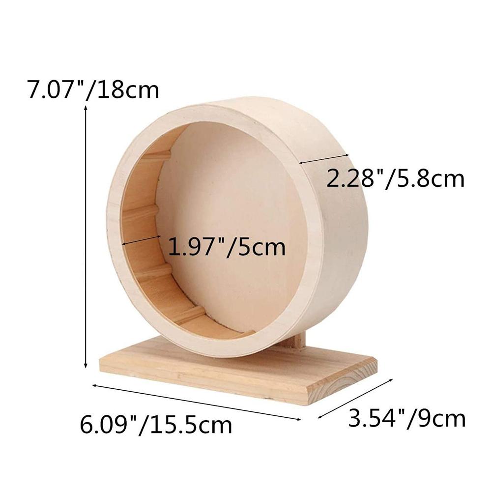 Hamster Roller Wheel Multipurpose Wood Silent Running Toy Non-toxic Wooden Silent Spinner for Hamster Mice Guinea Pigs