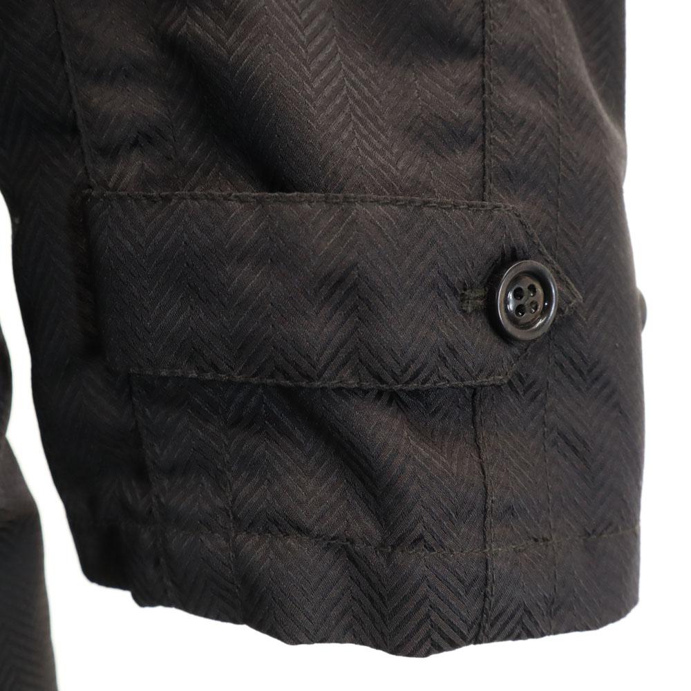 Armani Collezioni Made In Italy Herringbone Pattern Stainless Collar Coat Men's Used