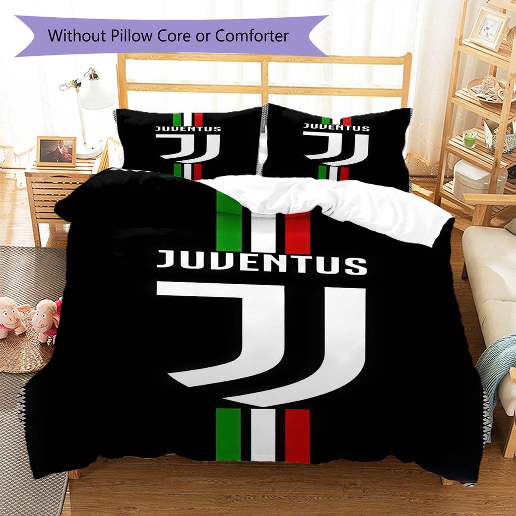 Set Copripiumino Trapuntato Juve Federa Federe Decorazione Casa Regalo di Compleanno (1 * copripiumino + 2 * federa, senza nucleo)