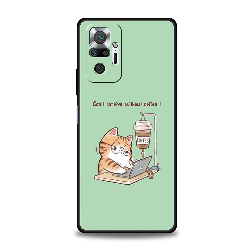 Cartoon Funny Cat Phone Case Cover for Redmi 14C 10C Note 14 13 12 10 11 Pro Plus 7 8T K40 K50 Gaming Pro Plus 5G Soft Shell Bag