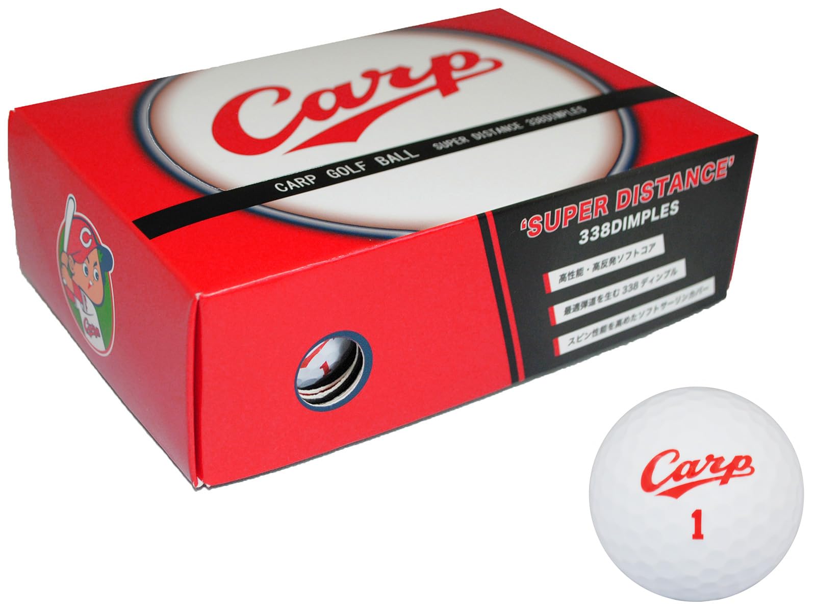 

LEZAX Hiroshima Toyo Carp Golf Balls, Pack of 6, White, HCBA-3755