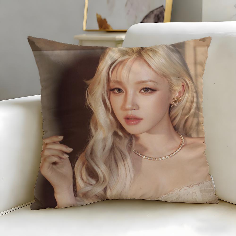 popular idol YUQI Cushion Cover Soft  EasyWash Pillow Case  Versatile for Couch Bed Travel and Office