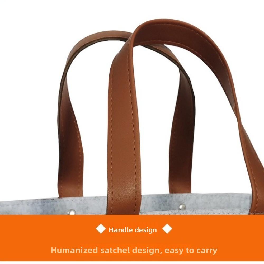 Large Capacity Felt Storage Carrier Easy Fold with Handle Diaper Storage Bag Felt Material Multi-Pocket Nursery Organizer Basket