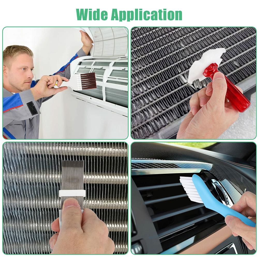 5pcs Air Conditioner Fin Cleaner Set 3 Different Condenser Fin Straightener 2 Different Condenser Brush Clean Set