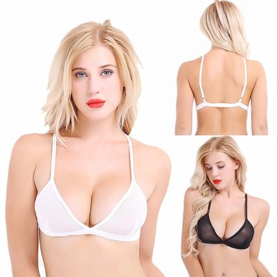 Womens Lingerie Soft Breathable Mesh Triangle Bralette Push Up Bikini Bra Tops