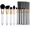 ENZO KEN Natural Black Goat Hair Makeup Brush Set with Foldable Cosmetic Professional Makeup Set of Eyeshadow Brush Super Soft Genuine Hair Makeup