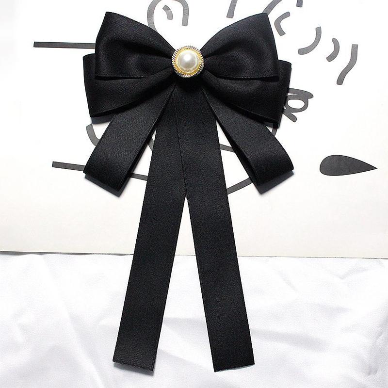 Shirt Bow Brooch Tie Women'S Black College Student School Uniform Graduation Temperament Collar Pin