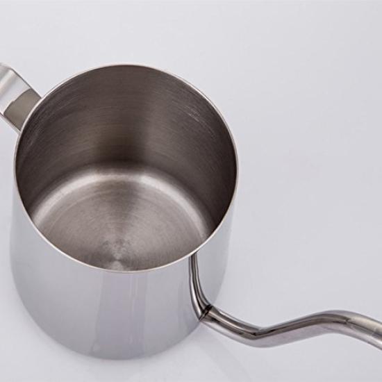 Kitchenware Coffee Drip Pot, Narrow Mouth Teapot, Stainless Steel Drip Pot, Narrow Mouth Tea Kettle, 304 Stainless Steel (350cc, Silver)