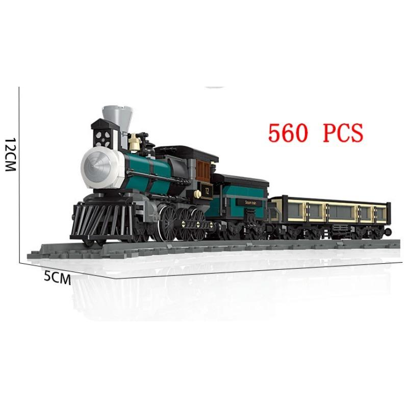 Set Treno Città Treno a Vapore Proiettile Veicolo Merci Stazione Ferroviaria Modello Blocchi da Costruzione Mattoni Binari Rotaia Senza Motore Kit Carrozza Giocattolo per Bambini