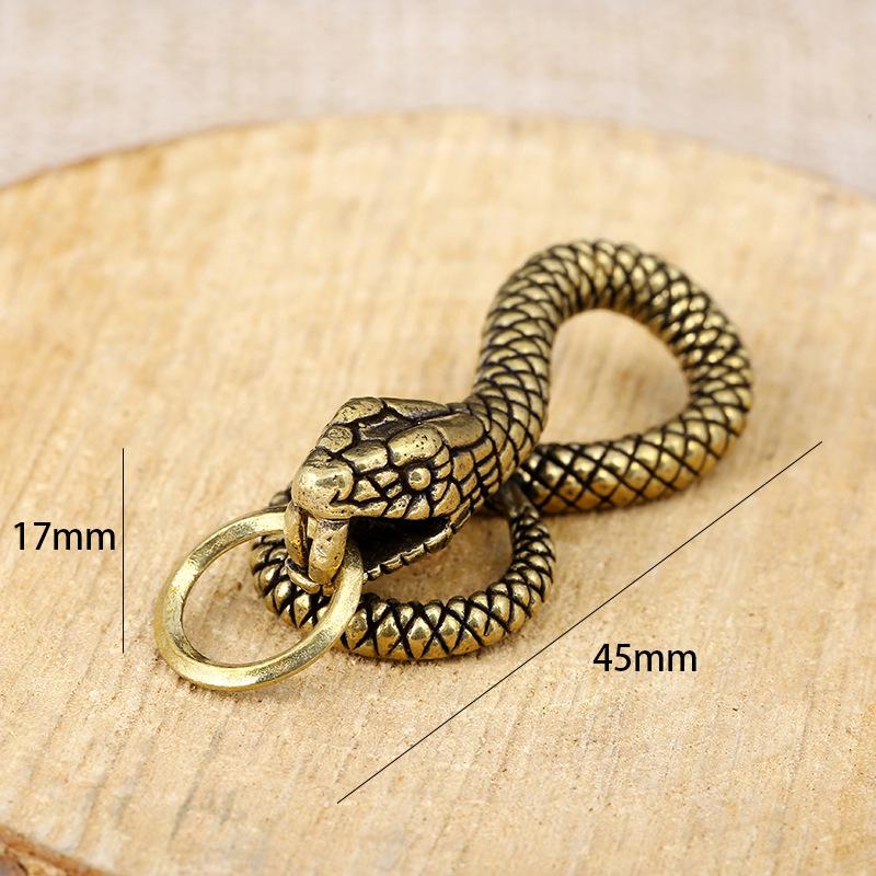 Porte-clés rétro en laiton avec animaux du zodiaque - Pendentif clé simple et mignon