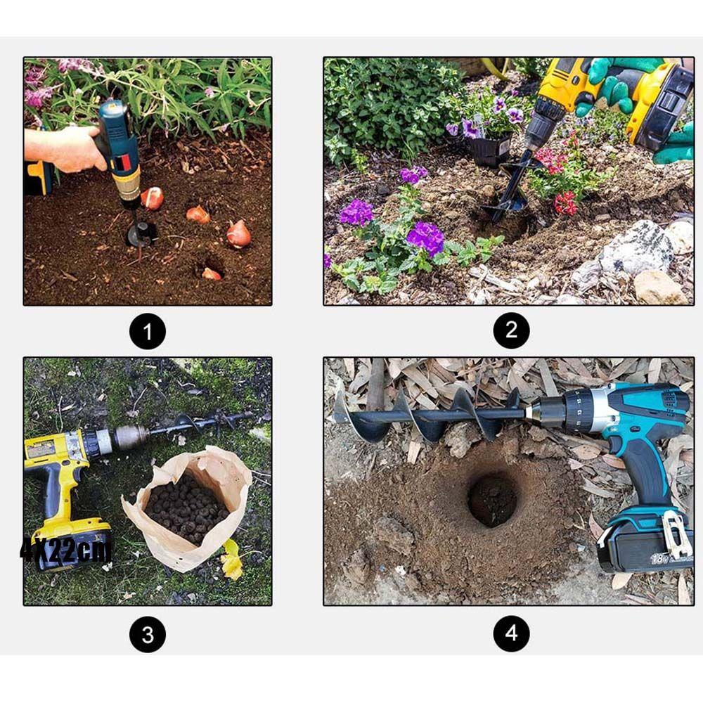 Supplies Earth Drill Power Planter Ground Drill Spiral Drill Bit Auger Flower Planter Digging