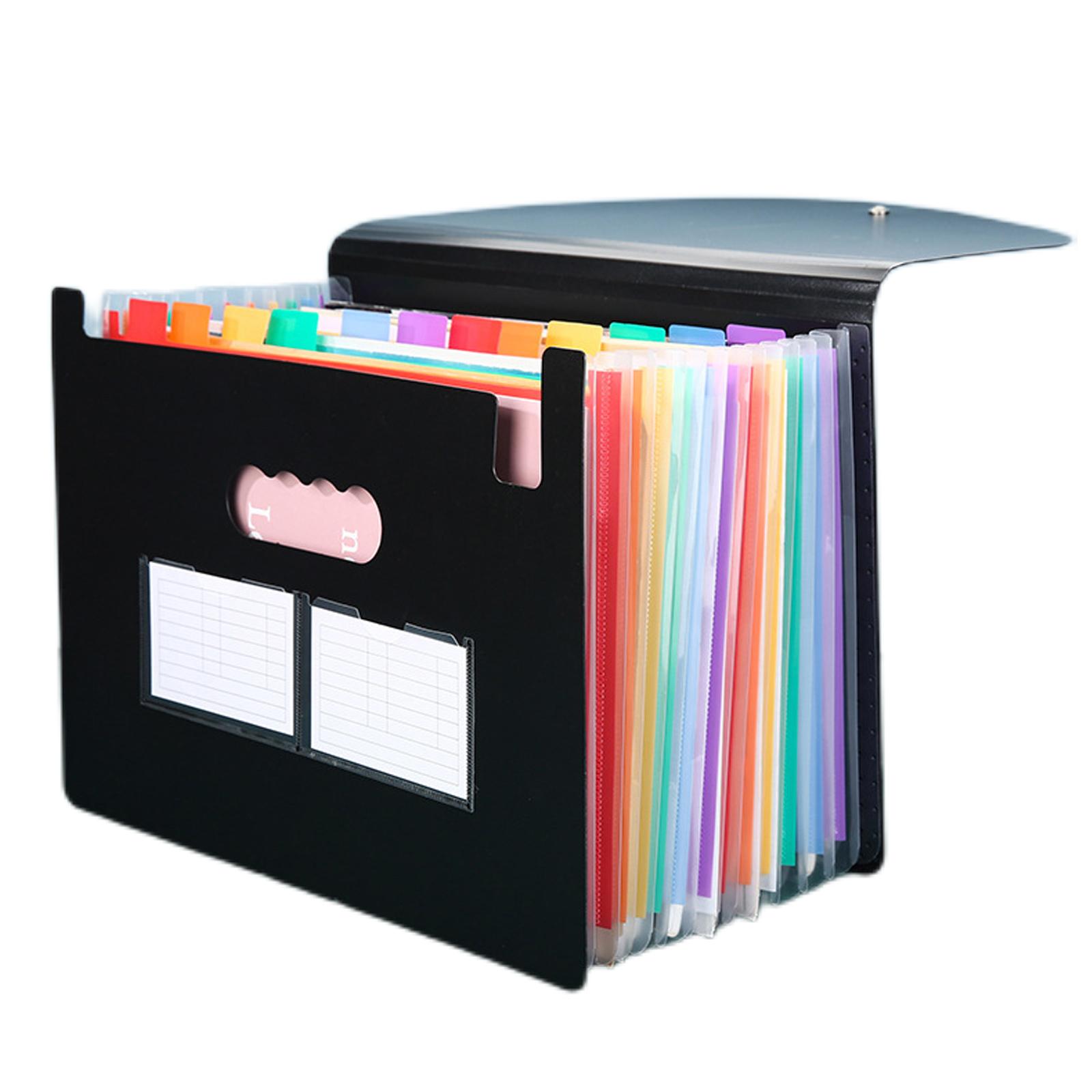 

A4 Expanding File Folder with Colored Tabs Paper Organizer Monthly Bill Receipt Organizer for Classroom Home Office and Travel