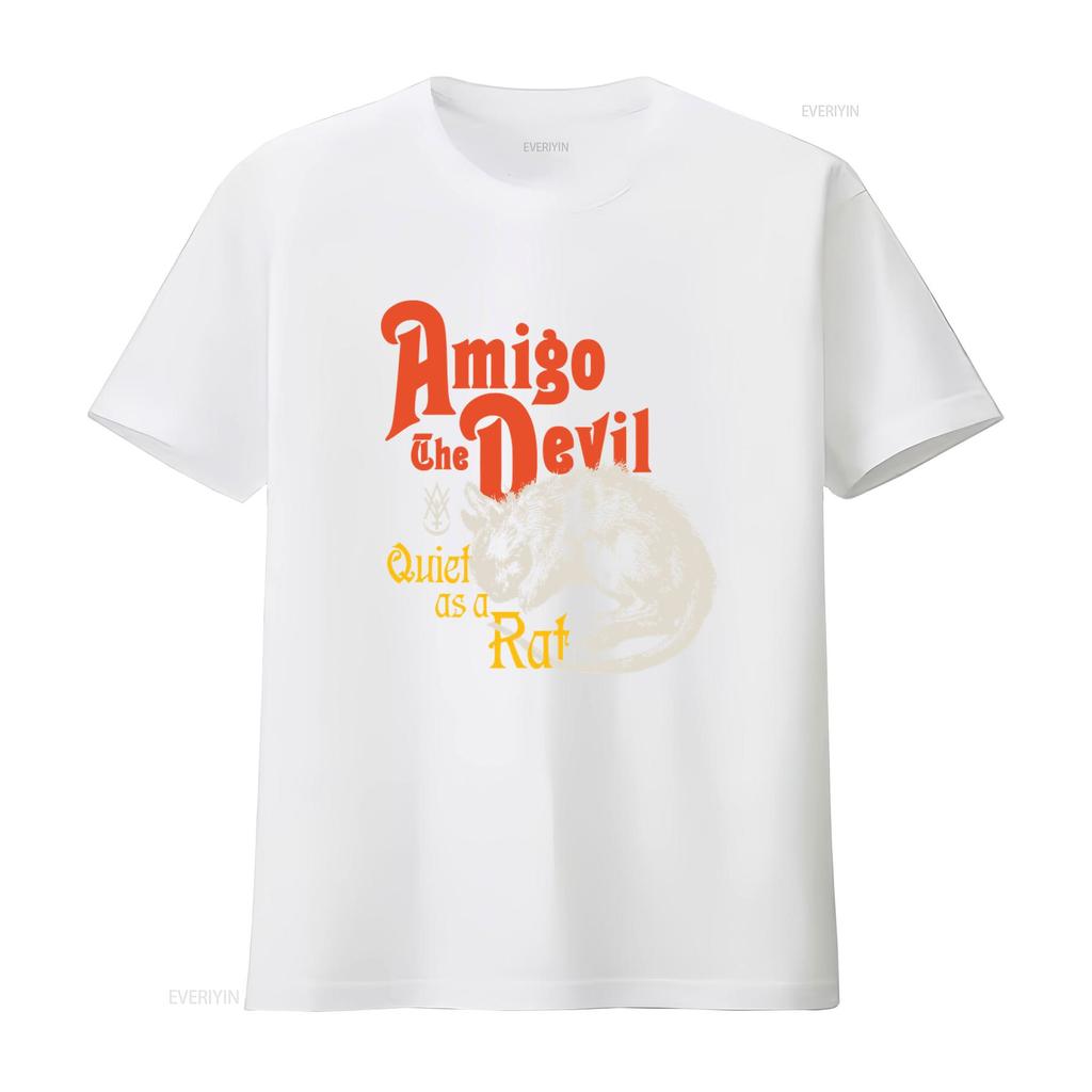 Amigo The Devil Quiet As A Rat T Shirt Black Metal Band vintage Washed designer clothes Unisex Soft Stylish fashion Stretched