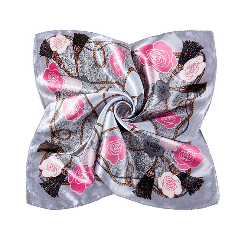 

1Pc Bandana Flight Attendants 50x50CM Fashionable Polyester Elegant Women s Scarfs Hijab Square
