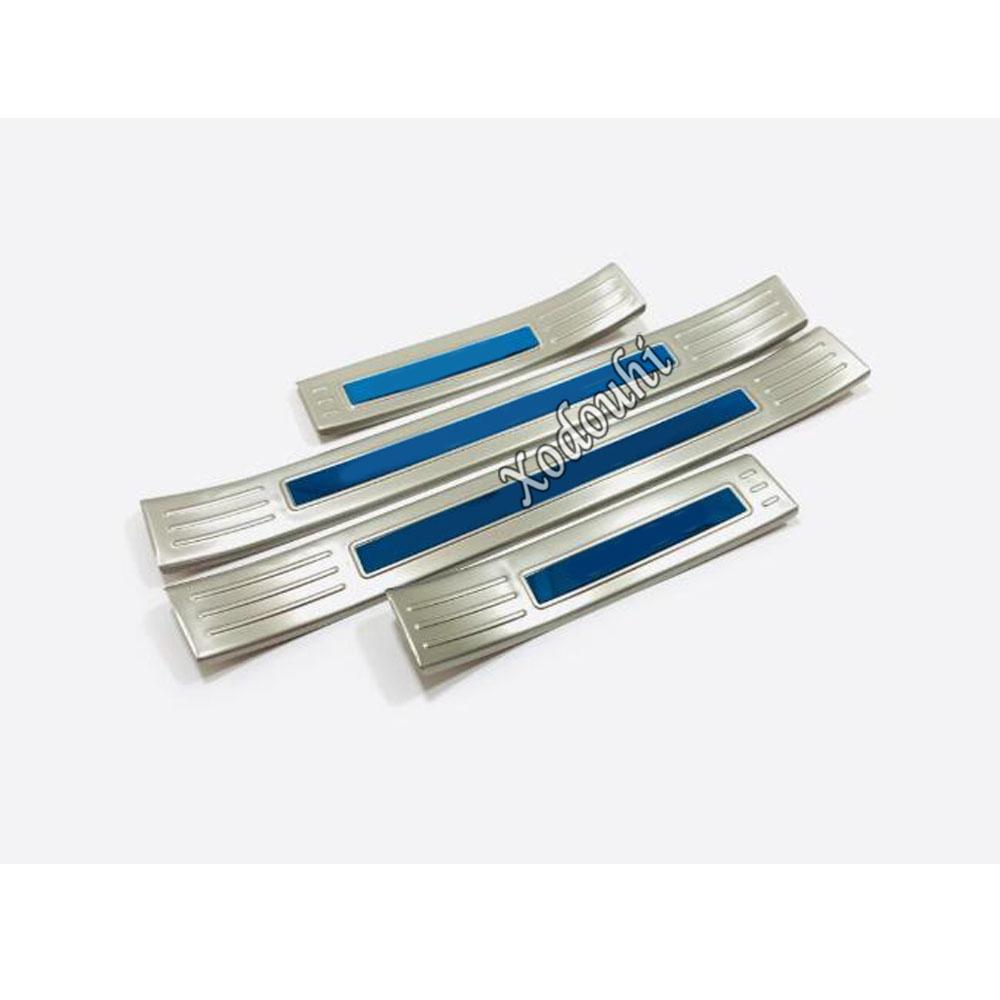 Car Body Stainless Steel Pedal Door Sill Scuff Plate Inner Threshold Bumper Parts 4PCs For Mazda CX-30 CX30