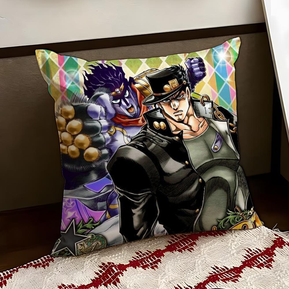 JJoJos BBizarre Adventure Cushion Cover Reversible Soft Durable Pillow Cover Home  Car MultiScene Use for Daily Comfort