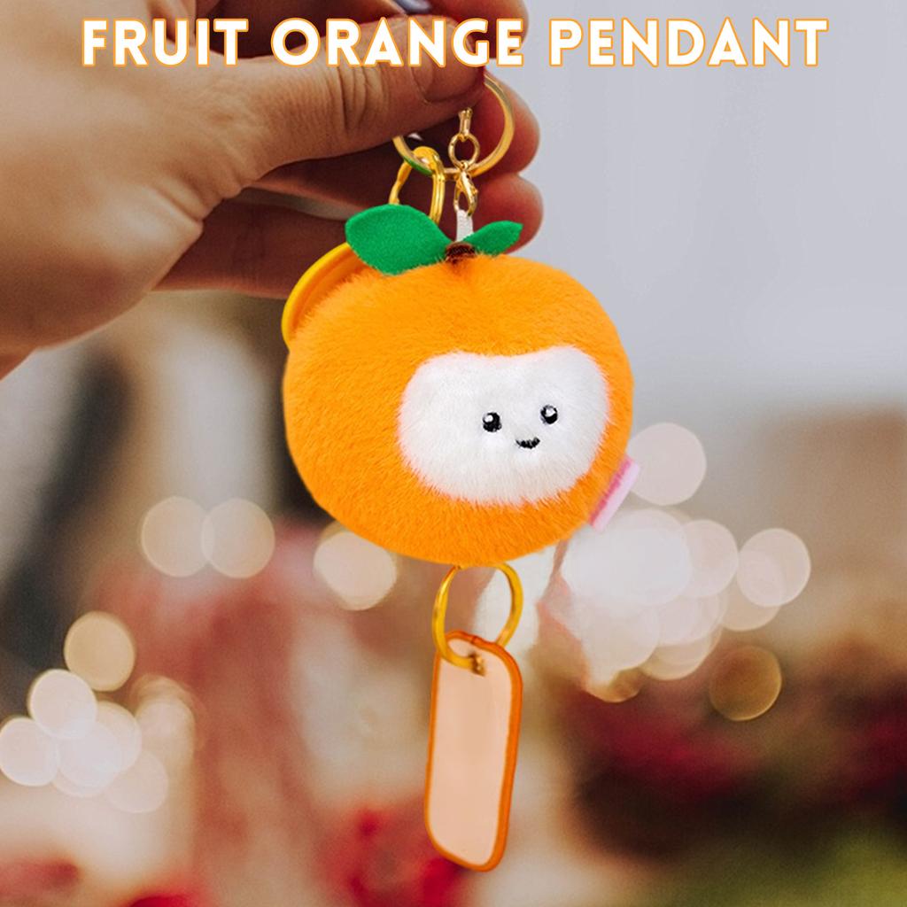 Cute Fruit Orange Pendant Plush Toy Doll Bag Hanging Ornament Keychain As A Gift For Girlfriend
