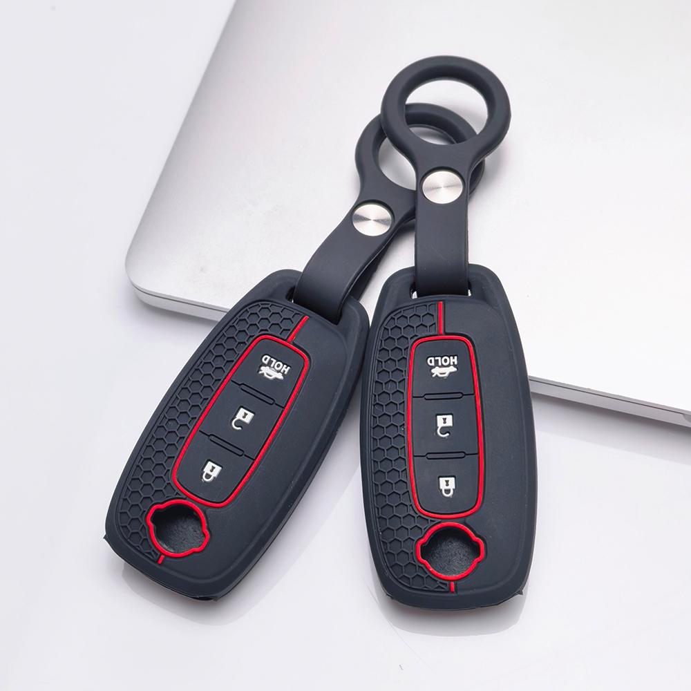 Key Fob Cover for Nissan Altima Sentra Rogue Pathfinder Frontier Murano Kicks Titan with Keychain Anti-Scratch Surface Shockproof Structure
