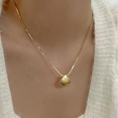 Trendy Fashion Light Luxury Glossy Shell Necklace For Women Simple   New In Chic Collar Chain Banquet Jewelry Gifts